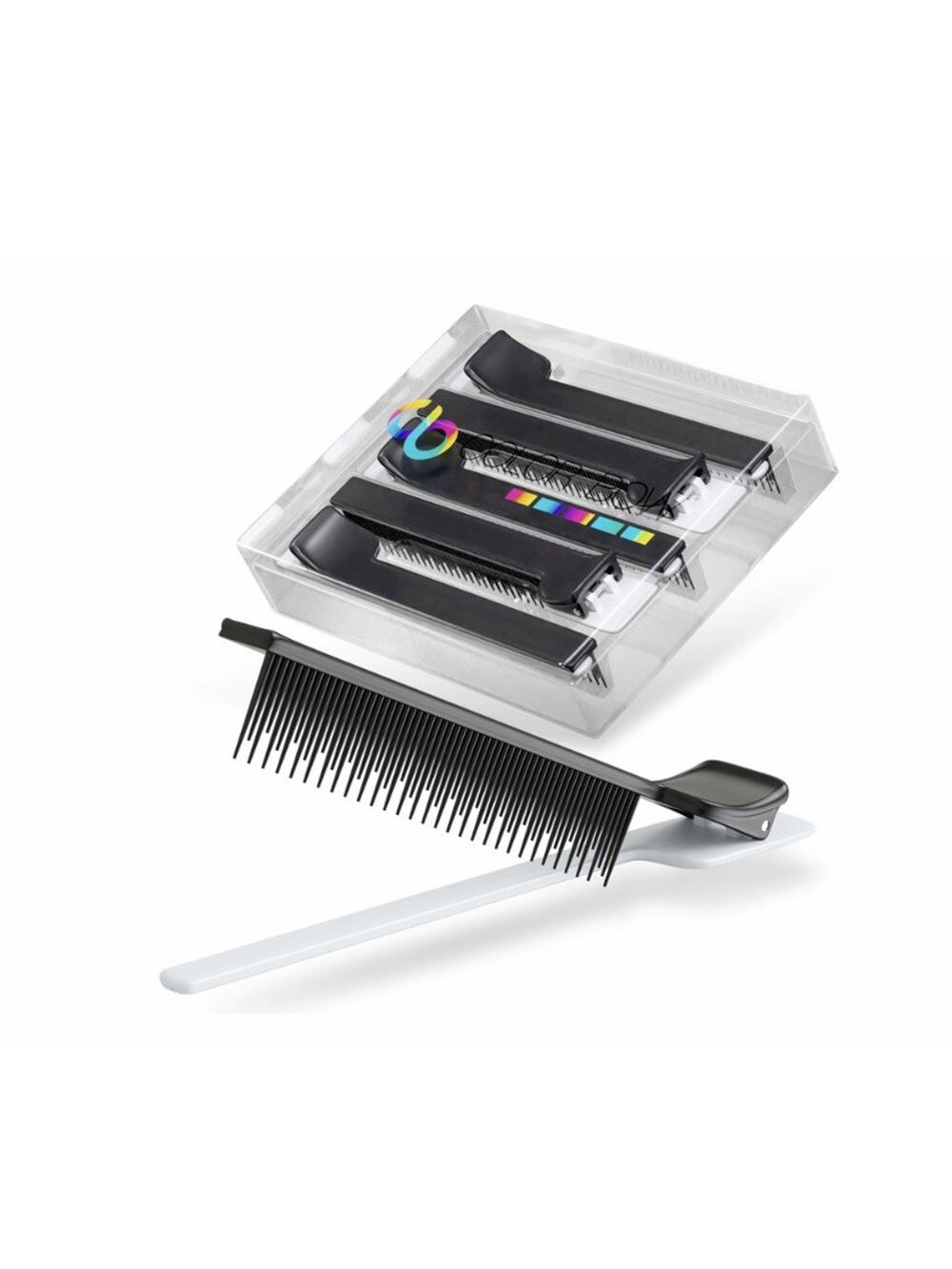 ColorBow Clip Comb- Matte Black/White-Teasing, Coloring, Styling Tool (5pc) NEW